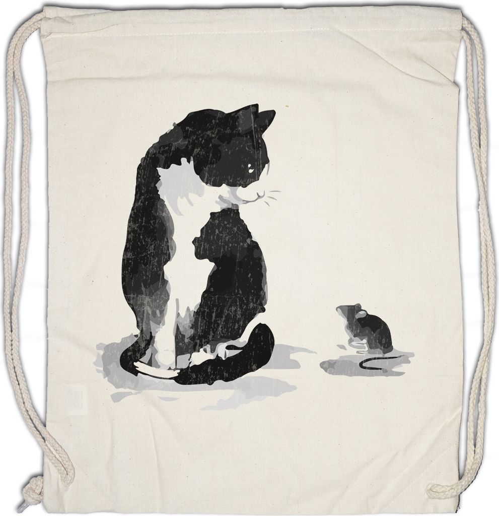 Urban Backwoods Cat And Mouse, Turnbeutel, Farbe: Beige
