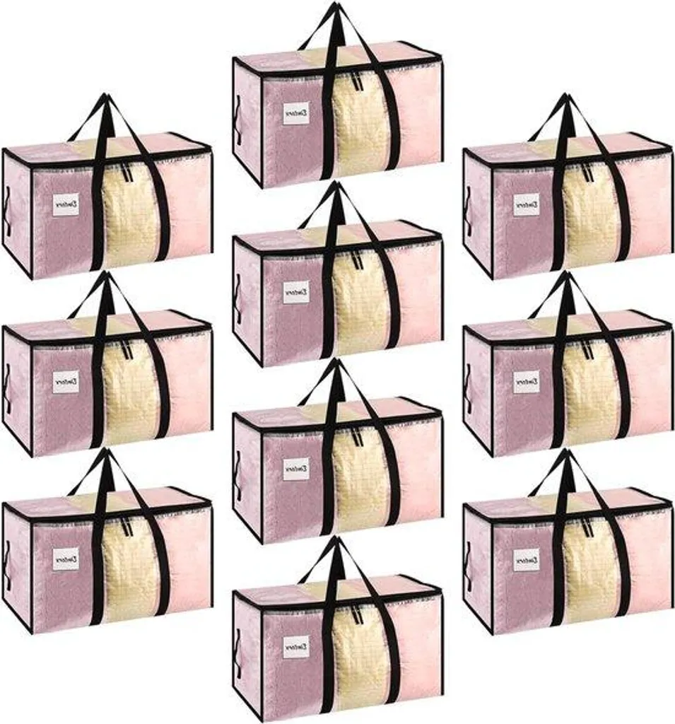 Sac de Rangement de 90L pour Vêtements et Literie - Lot de 10 Pièces