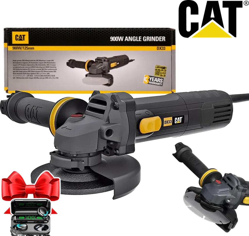 Meuleuse d'angle 125 mm CAT DX33 pour découpe métal et béton - 900 Watts