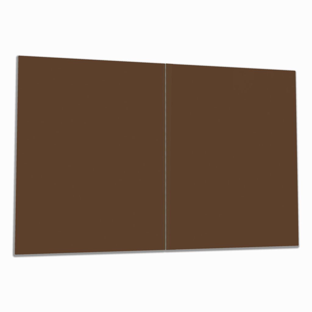 Wallario Herdabdeckplatte aus Glas, Größe 80 x 52 cm 2-teilig, Motiv Braun