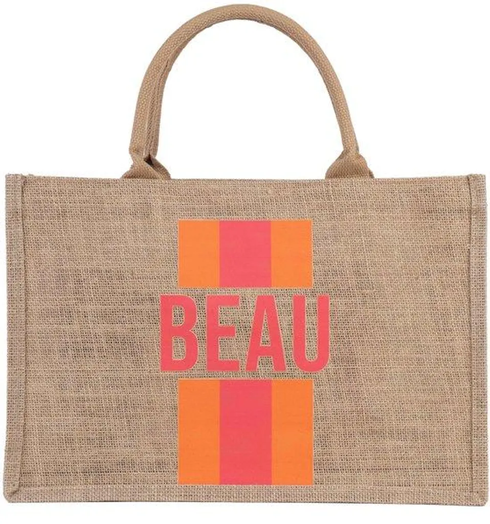 Sac fourre-tout en jute exotique à rayures - Modèle Riviera 45cm