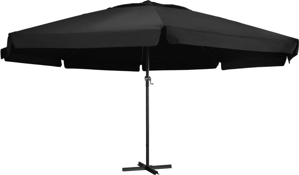Möbel Sonnenschirm mit Aluminium-Mast 500 cm Schwarz - Sonnensegel 47368