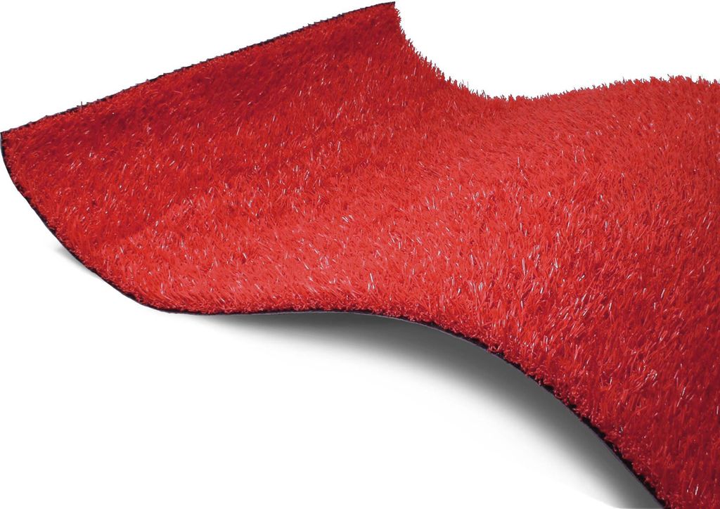 Primaflor Kunstrasen KALEIDOSCOPE B1 - Rot - 2,00m x 4,50m - 22mm hoch - Meterware - Schwer Entflammbarer Bodenbelag für Innenbereiche, Messen und...