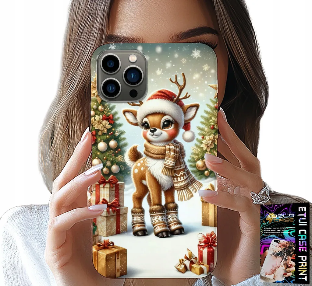 Custodia Per Iphone 13 Pro Max - Renna, Disegni Natalizi + Vetro