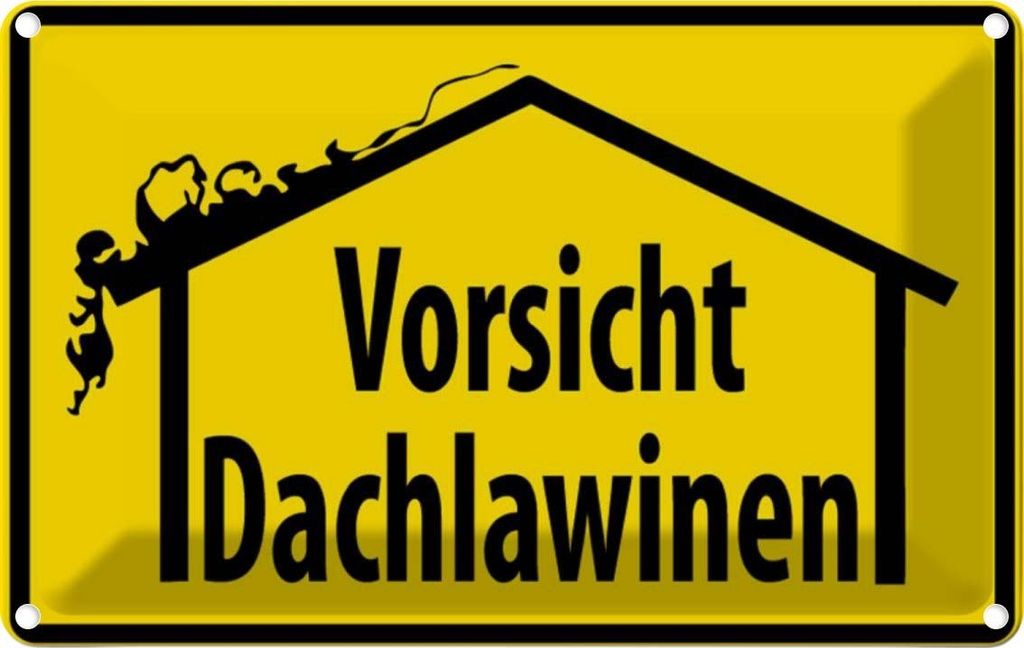 vianmo Blechschild 12x18 cm Vorsicht Dachlawinen Warnschild Hinweisschild Sicherheit