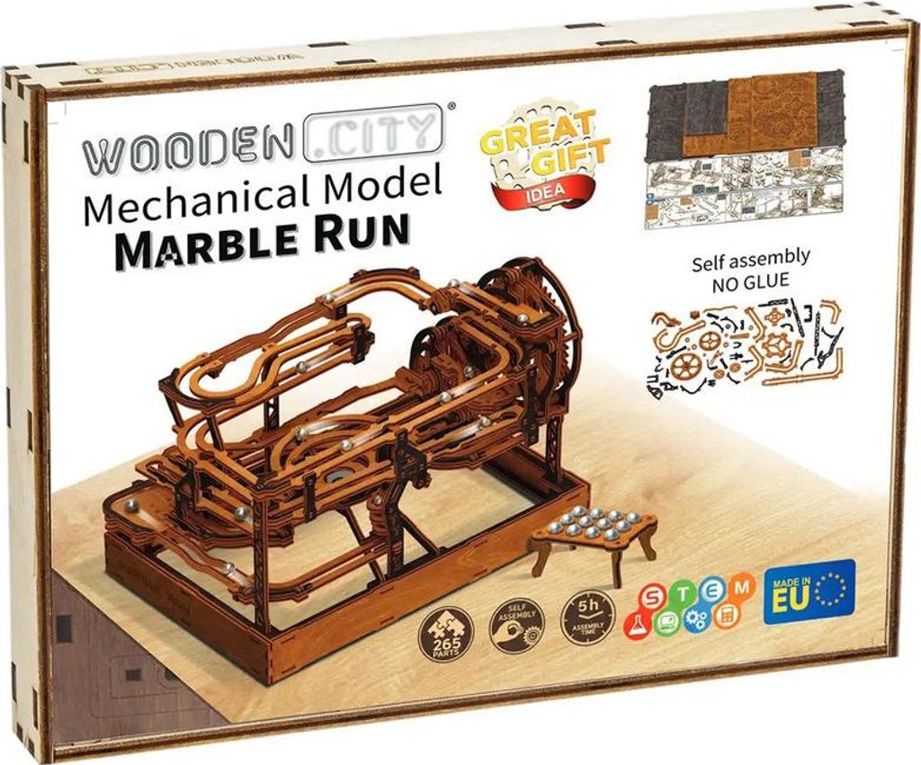 Wooden.City Holz Murmelbahn Lernspielzeug Bausatz