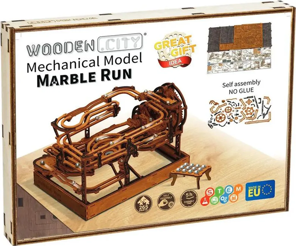 Circuit à billes bois Wooden.City - Maquette bois 3D sans colle