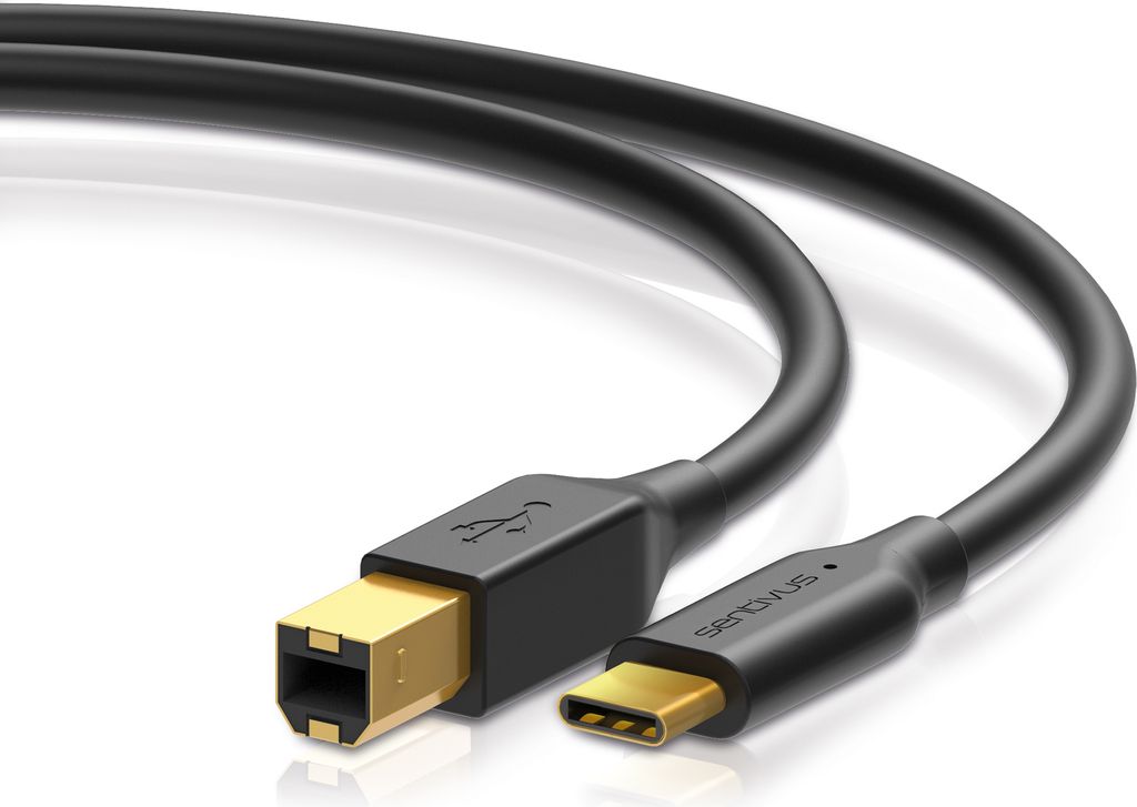 Sentivus U202-200 Pro Series USB 2.0 Druckerkabel (USB-B Stecker auf USB 3.1-C Stecker), 2,00m, schwarz