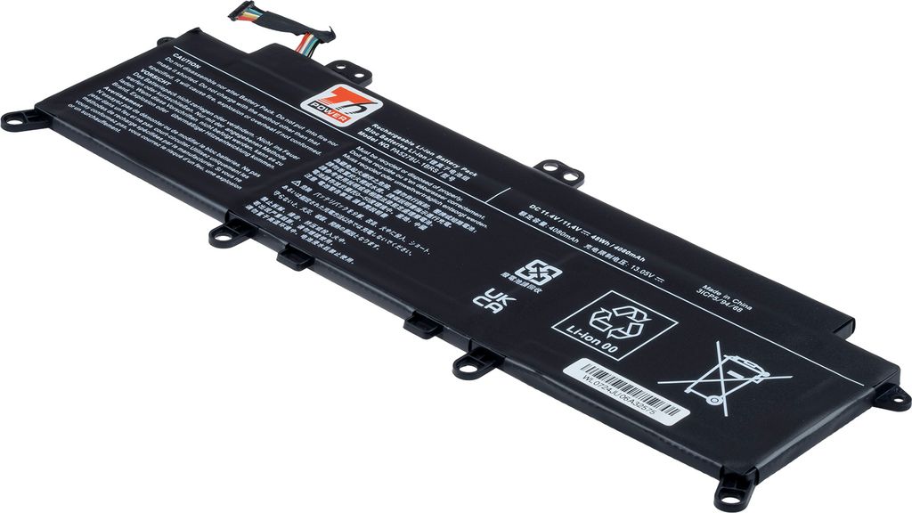T6 Power Akku für Toshiba Laptop, Teilenummer PA5278U-1BRS, Li-Poly, 11,4 V, 4080 mAh (48 Wh), schwarz