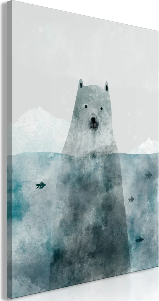 Quadro Orso Polare g-A-0321-b-a: La Gioia dei Bambini su Tela 80x120