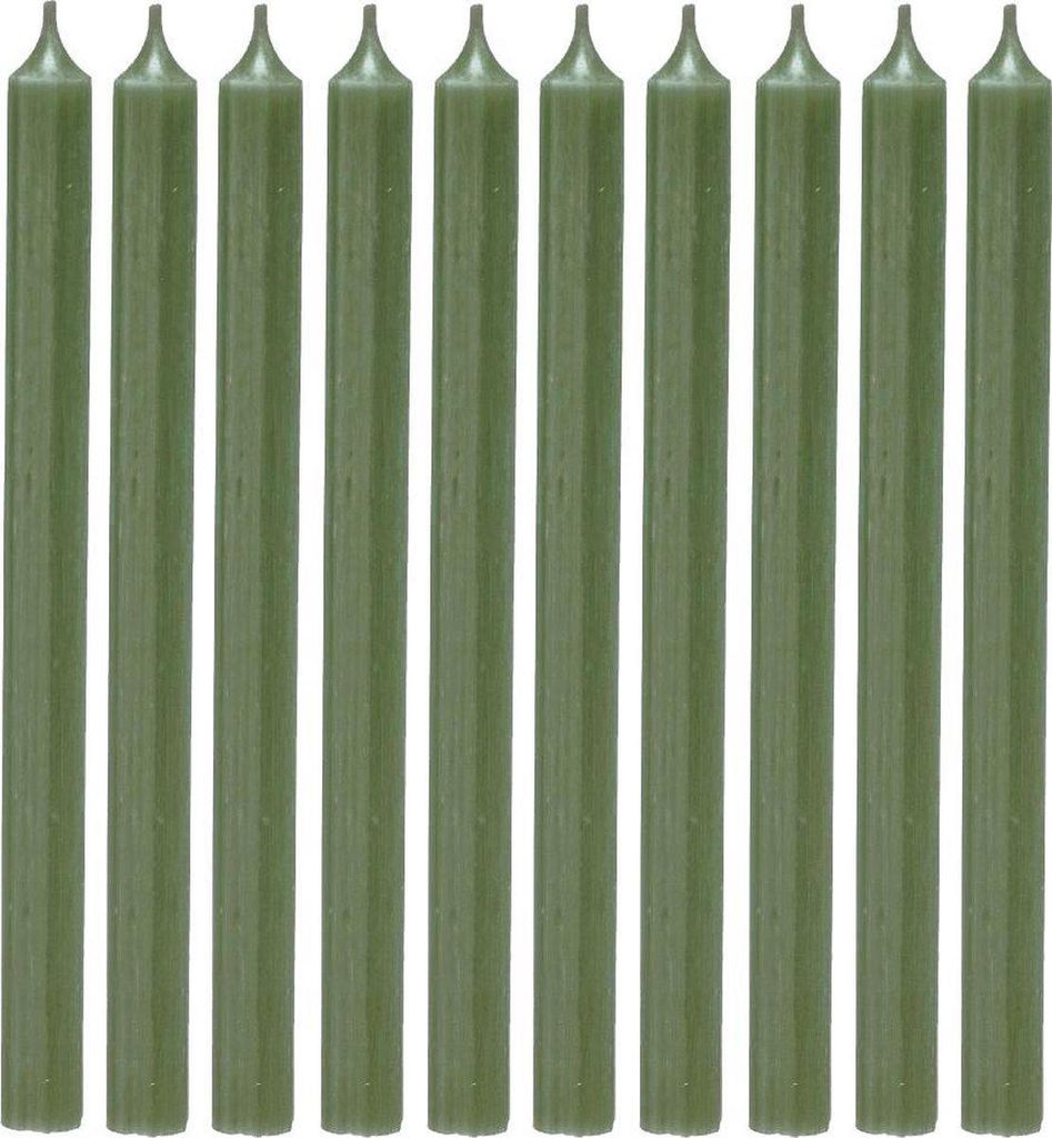 Bougies longues Cactula, 28 cm, vert olive – Lot de 18 – Image du produit 