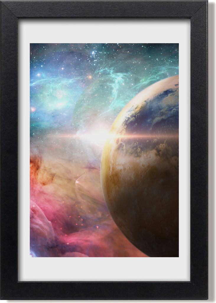 Bild 20x30 MDF-Rahmen, Wandkunst Galaxis