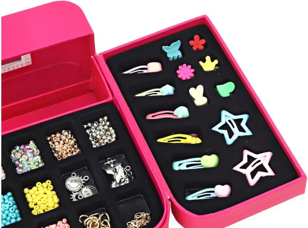 Kit Création de Bijoux Fille avec Boîte de Rangement et Accessoires