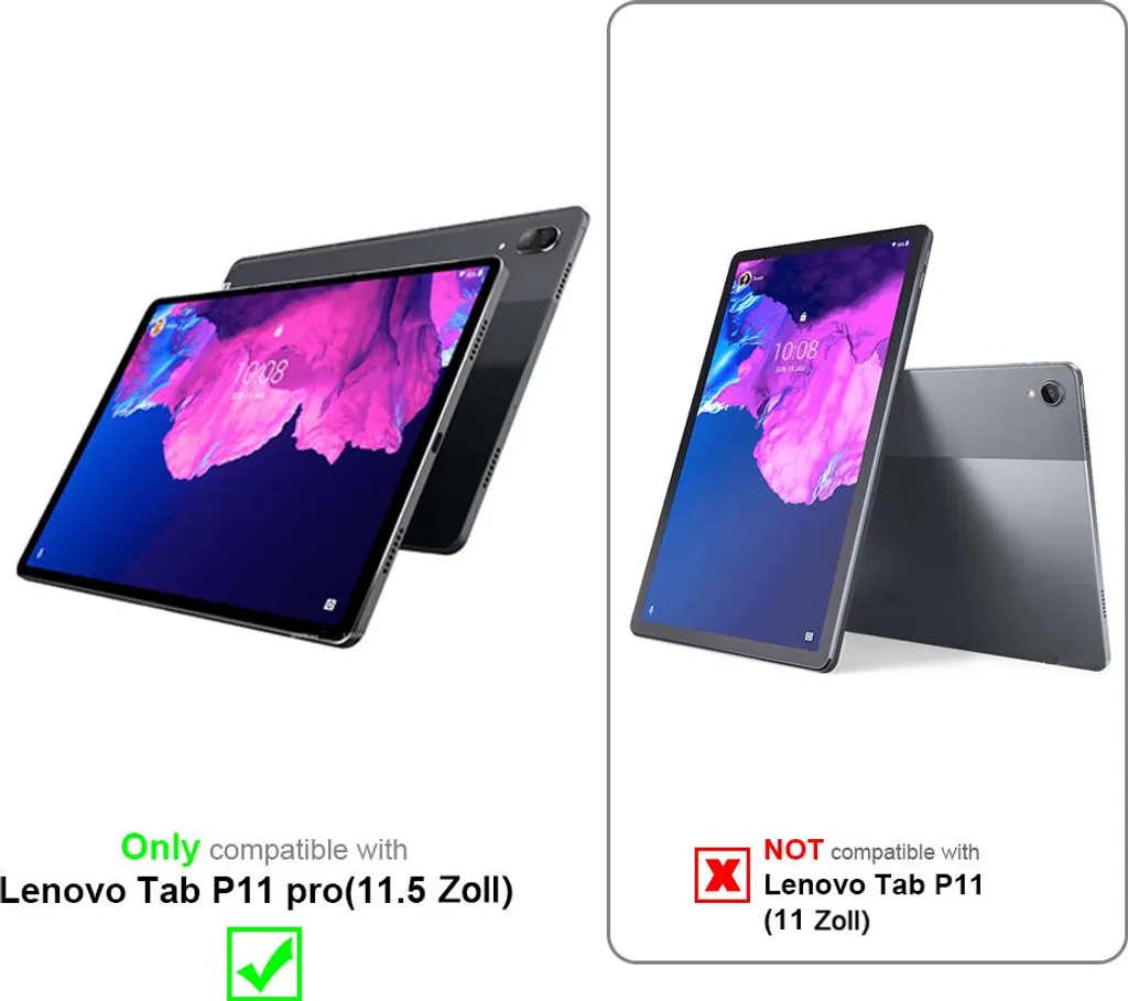 Custodia Tracolla Lenovo Tab P11 PRO 11.5 Cadorabo Arancio con Cordino - 2