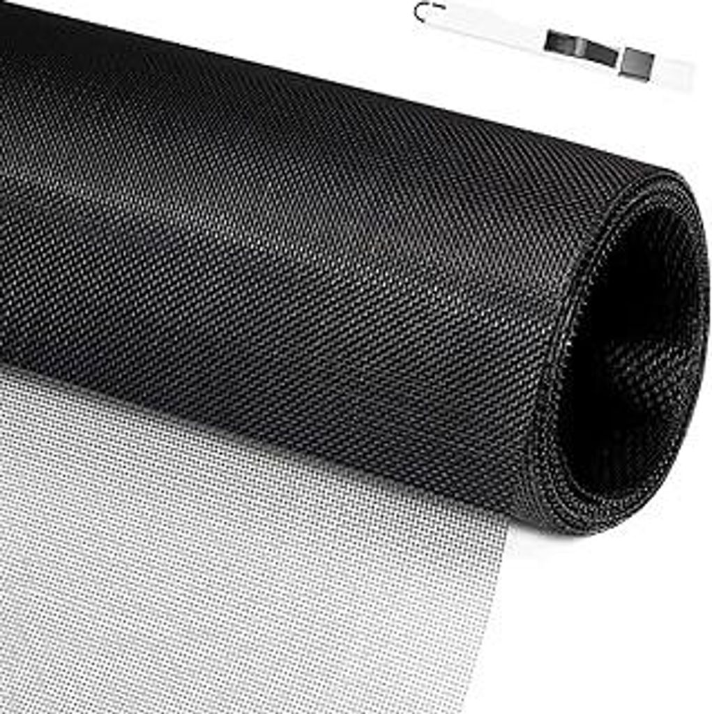 Fliegengitter Meterware Schwarz, Fiberglas Fliegengitter 200 x 150 cm, Insektenschutz Fenster, Anti Mücken/Anti Fliegen/Anti Insekten Fensternetz,...