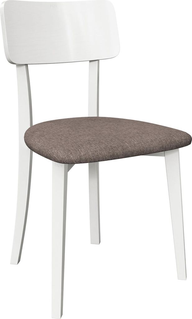 MIRJAN24 Stuhl Hugo New VI, Esszimmerstuhl aus Buchenholz, 47x48x86 cm (Holzfarbe: Weiß, Stofffarbe: Hygge D20)