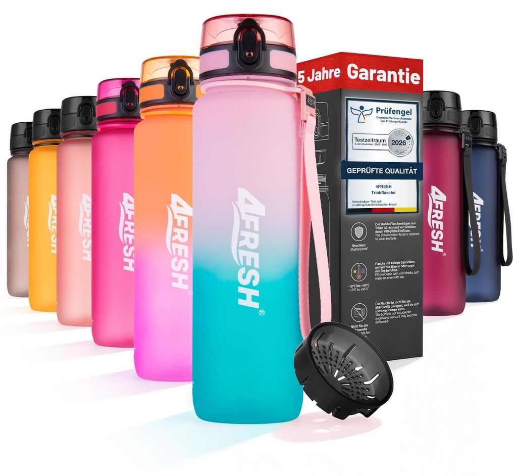 4FRESH Trinkflasche 1000 ml aus Tritan – BPA-freie Produktbild 