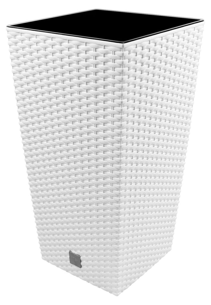 Terra Vase Rato aus Kunststoff mit Einsatz, Weiß, 60 cm