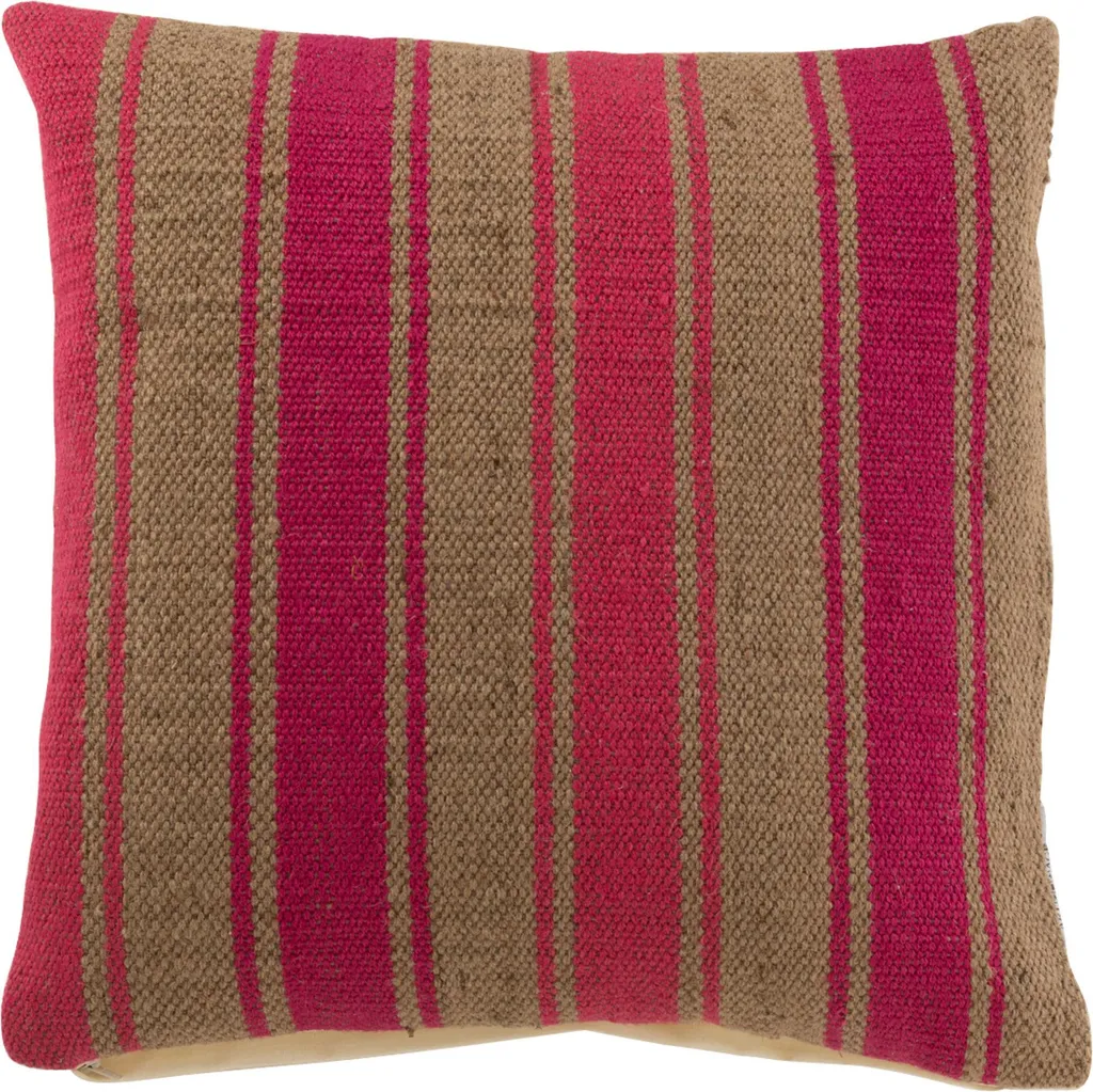 Coussin ferme en jute rose Anna J-Line anti-affaissement 47,5 cm
