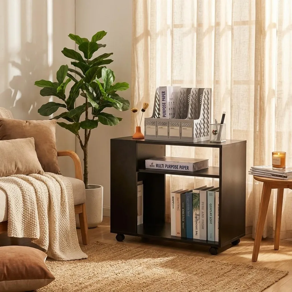 Petit meuble de bureau Wick sur roulettes pour dossier et rangement - 2
