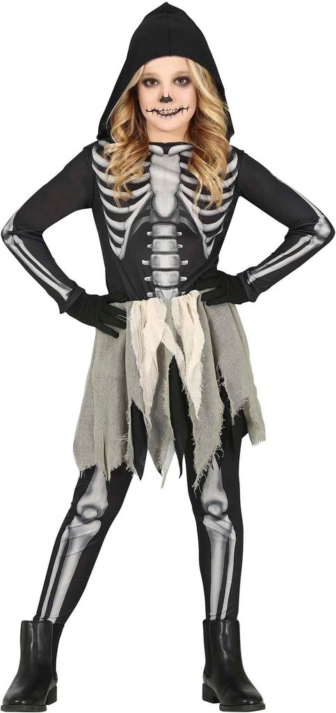 FIESTAS GUIRCA Geister Piratin Kostüm für Mädchen - Skelett Outfit Halloween Kinder 1012 Jahre