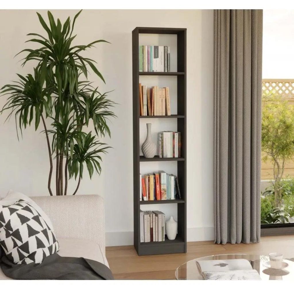 Libreria stretta RAUNO - 40 cm, antracite Immagine del prodotto 