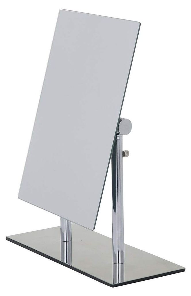 Pinerolo Kosmetik-Standspiegel – klappbar, Stahl, 23 x 27–35 x 10 cm, silber