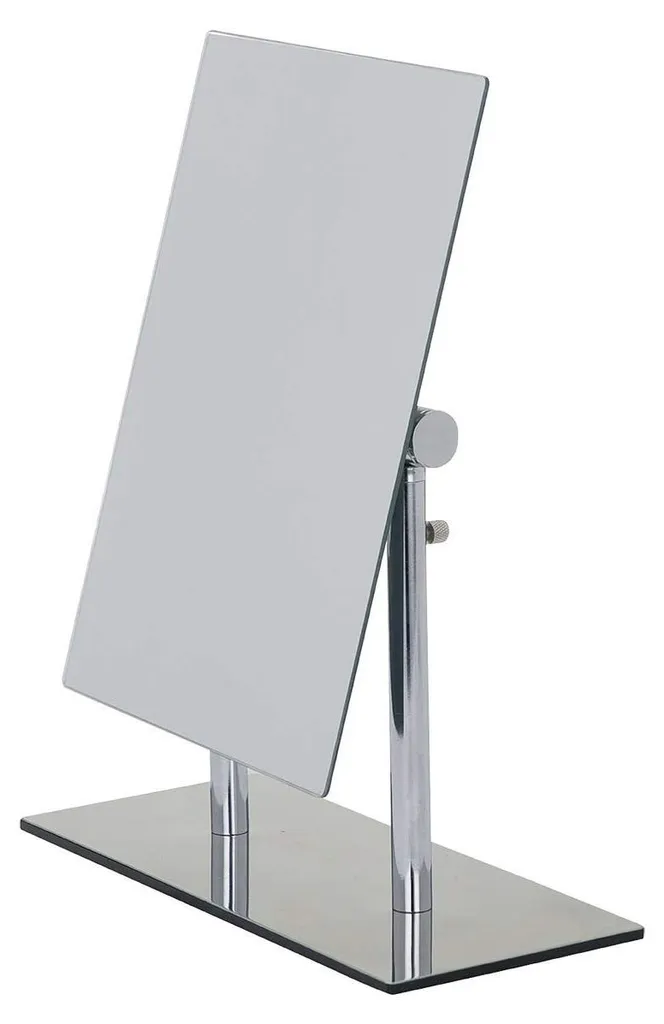 Miroir de toilette sur pied Pinerolo argenté pliable 23 x 35 cm