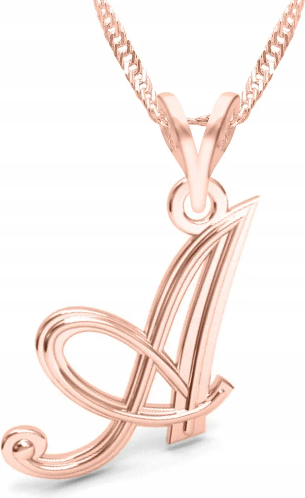 Collana Iniziale A Oro Rosa Argento 925 - Trend Minimal 45 cm Donna