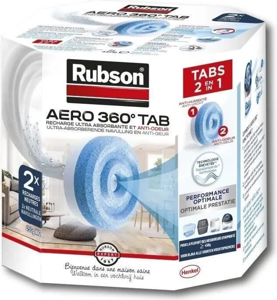 Offerta Rubson AERO 360° Ricarica Deumidificatore | 2 Tab 450g Inodore