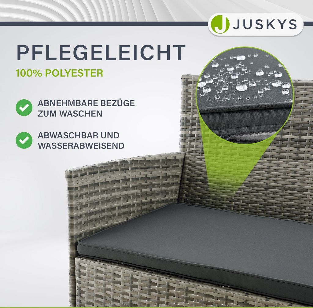 Juskys Polyrattan Gartenmöbel-Set Fort Myers - Tisch, Sofa Produktbild 5