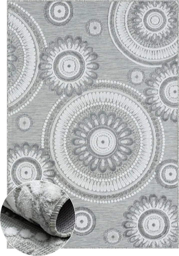 Tapis gris 160 x 230 cm Ivy II pour habiller votre salon ou terrasse