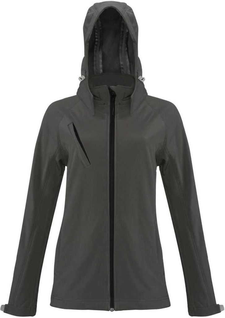 Kariban Damen Softshell Jacke Softshelljacke Übergangsjacke Full Zip, Größe:4XL, Farbe:Titanium
