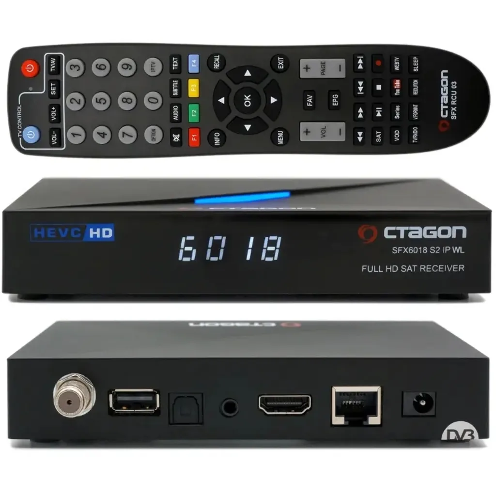 Decoder Octagon SFX6018 S2+IP WL 150Mbit WiFi - Ricevitore DVB-S2 HEVC - 9
