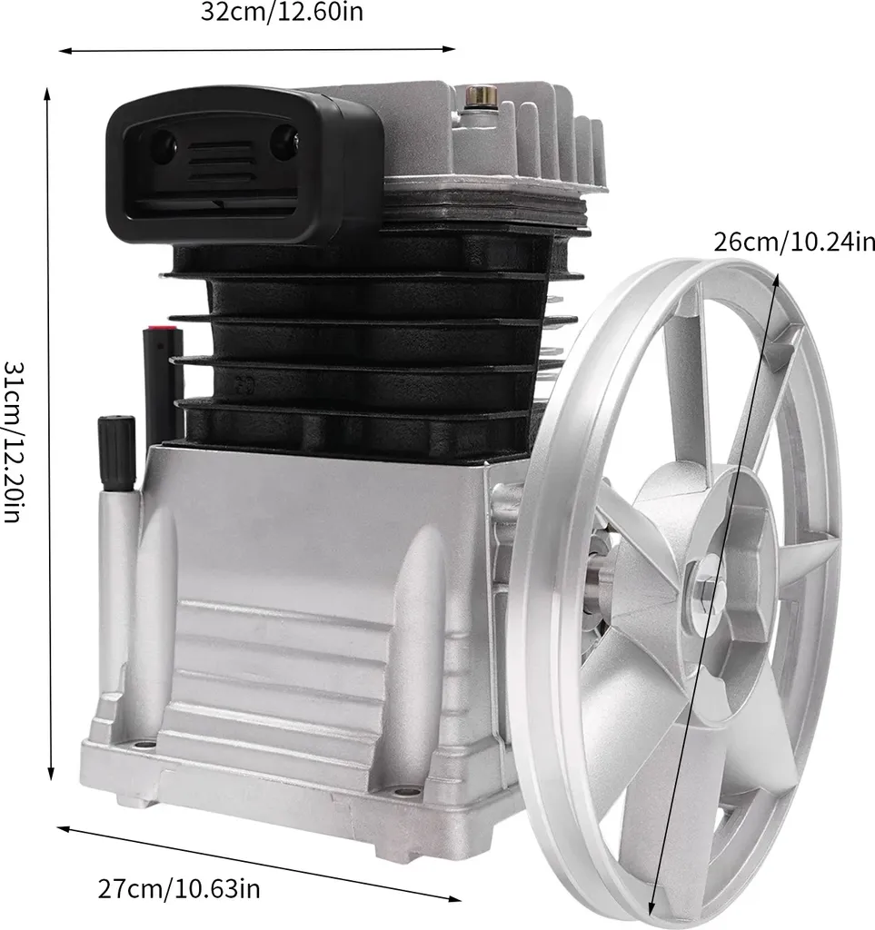 Tête de compresseur d'air 3HP argenté haute performance - Modèle TX-30