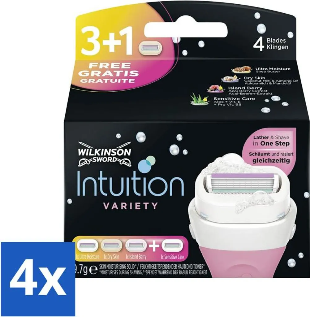 Wilkinson Sword Intuition Sensitive Lame di Ricambio 2 in 1 - 4 Pezzi