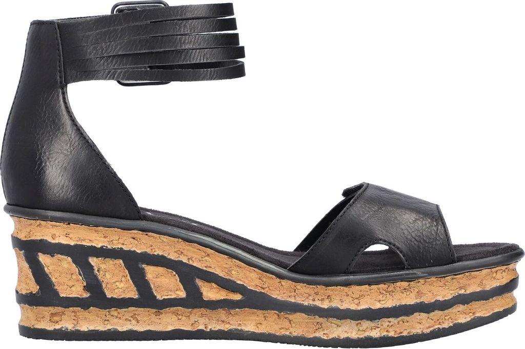 Rieker Damen Keilsandalette schwarz Produktbild 3