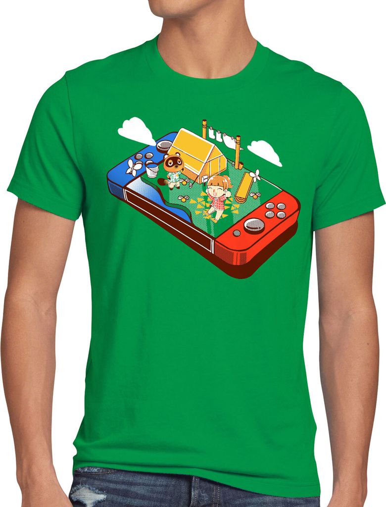 A.N.T. Crossing Pocket Herren T-Shirt animal videospiel horizons