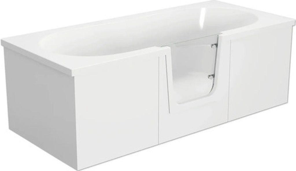 Badewanne mit Tür mittig Anschlag rechts SCHULTE Q2 80 x 180 cm alpinweiß glänzend mit Front- und 2 Seitenschürzen D80010M4-3