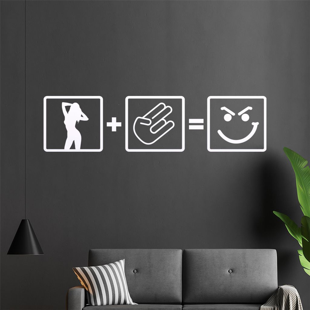Girl + Shocker = Böhser Blick Wandtattoo in 6 Größen - Wandaufkleber Wall Sticker - Dekoration, Küche, Wohnzimmer, Schlafzimmer, Badezimmer