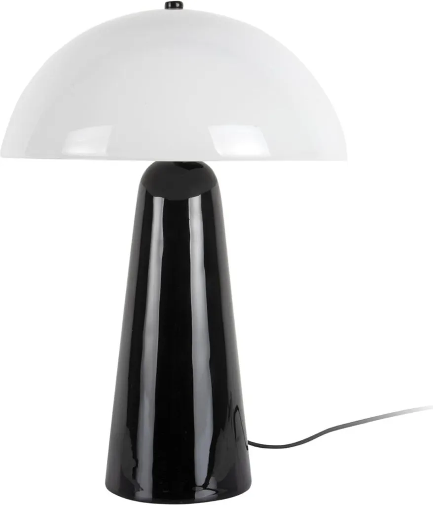 Grande lampe de table design noir Vidrio Centro en verre fumé 42cm haut