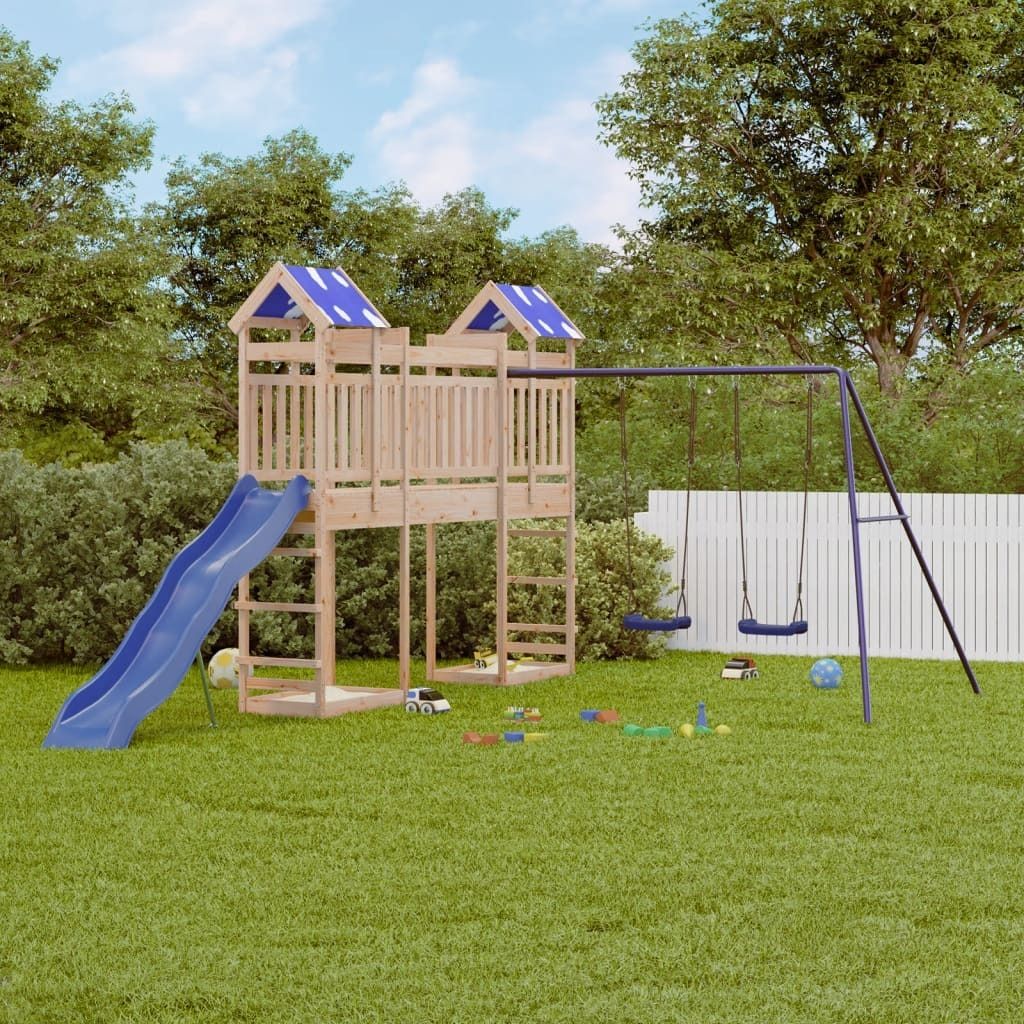 CLORIS Spielturm Massivholz Kiefer - Schaukeln 3279106