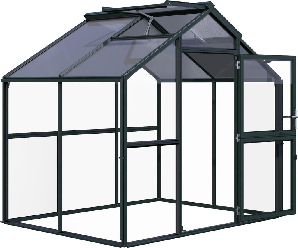 KGT Gewächshaus "Novum II" tannengrün 5,7 m² 4 mm ESG, 10 mm HKP
