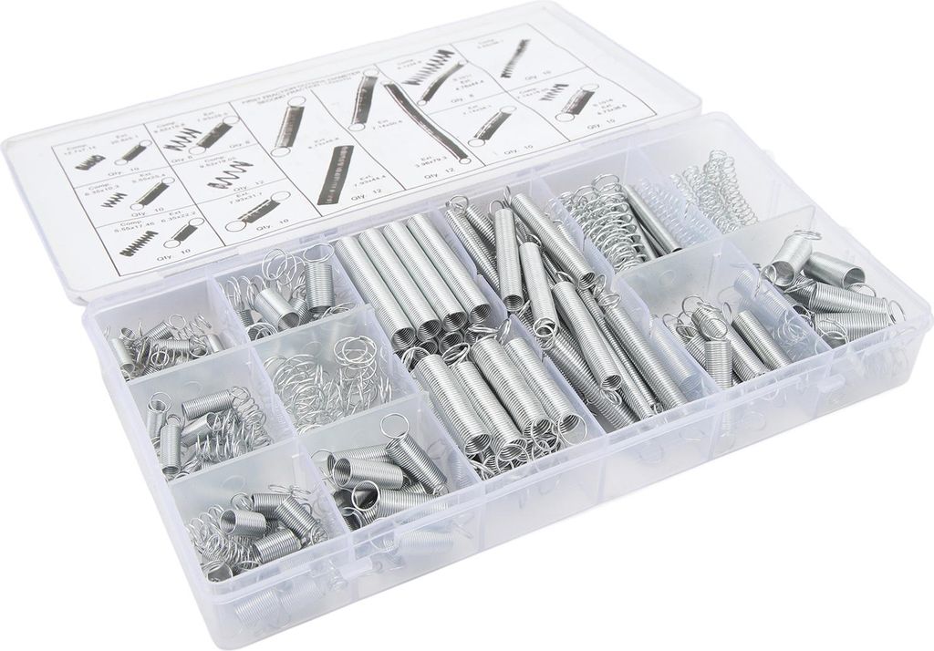 200-teiliges Kompressions- und Zugfedern-Set, 20 Stile, verzinkter Stahl, für Autoreparatur-DIY-Projekte