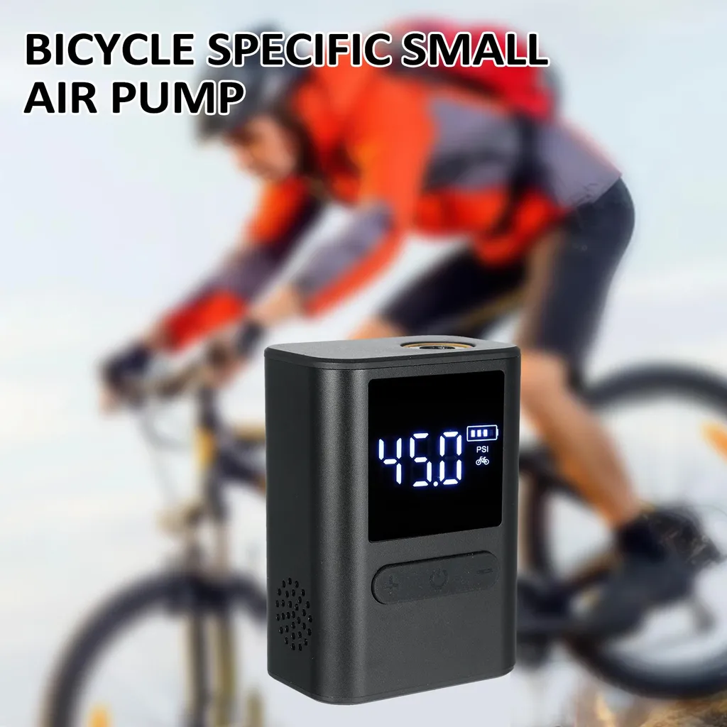 Pompe à vélo électrique portable et mini compresseur de poche noir