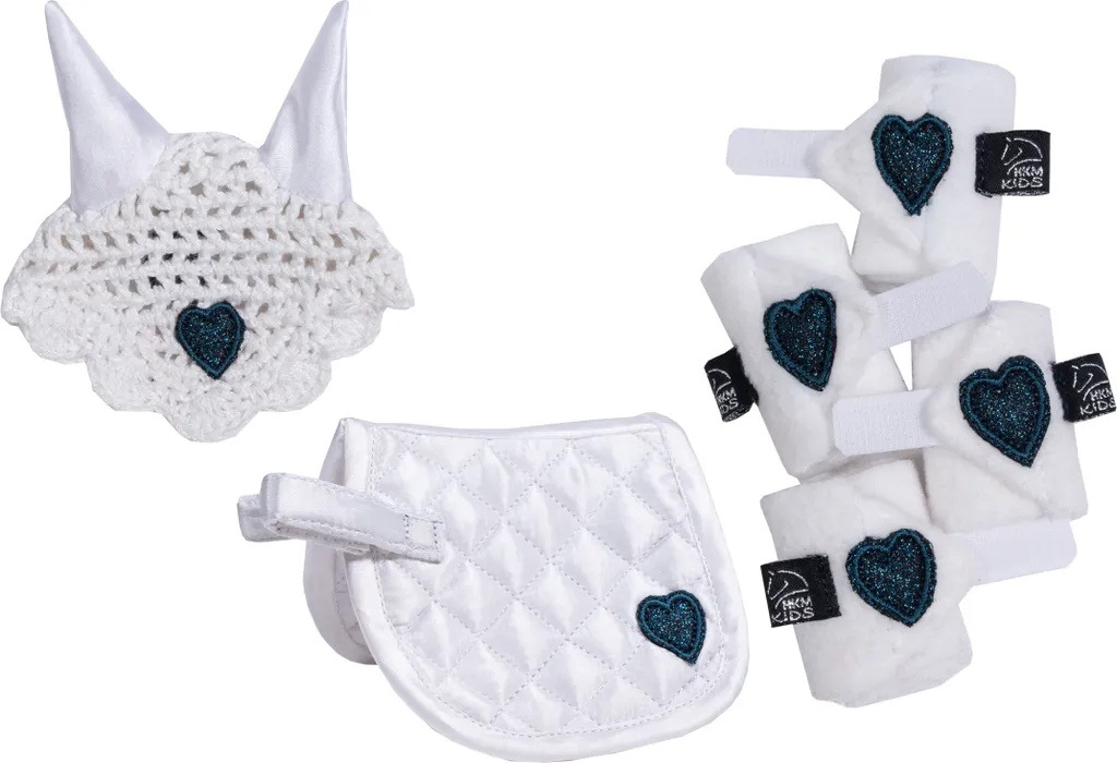 Equipement de concours pour Cuddle Pony - Tenue blanche et bleue HKM