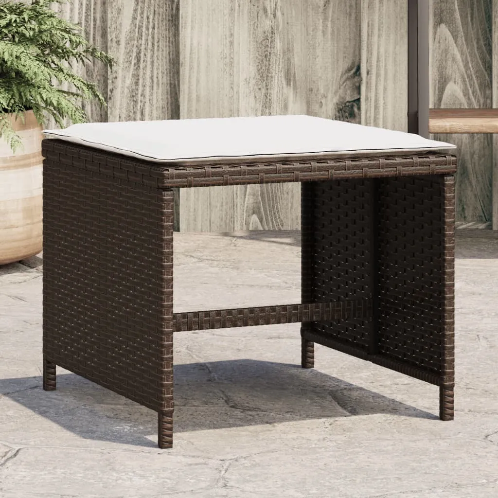 4 Sgabelli Giardino SYFAX Marroni: Comfort e Stile in Polyrattan - 2