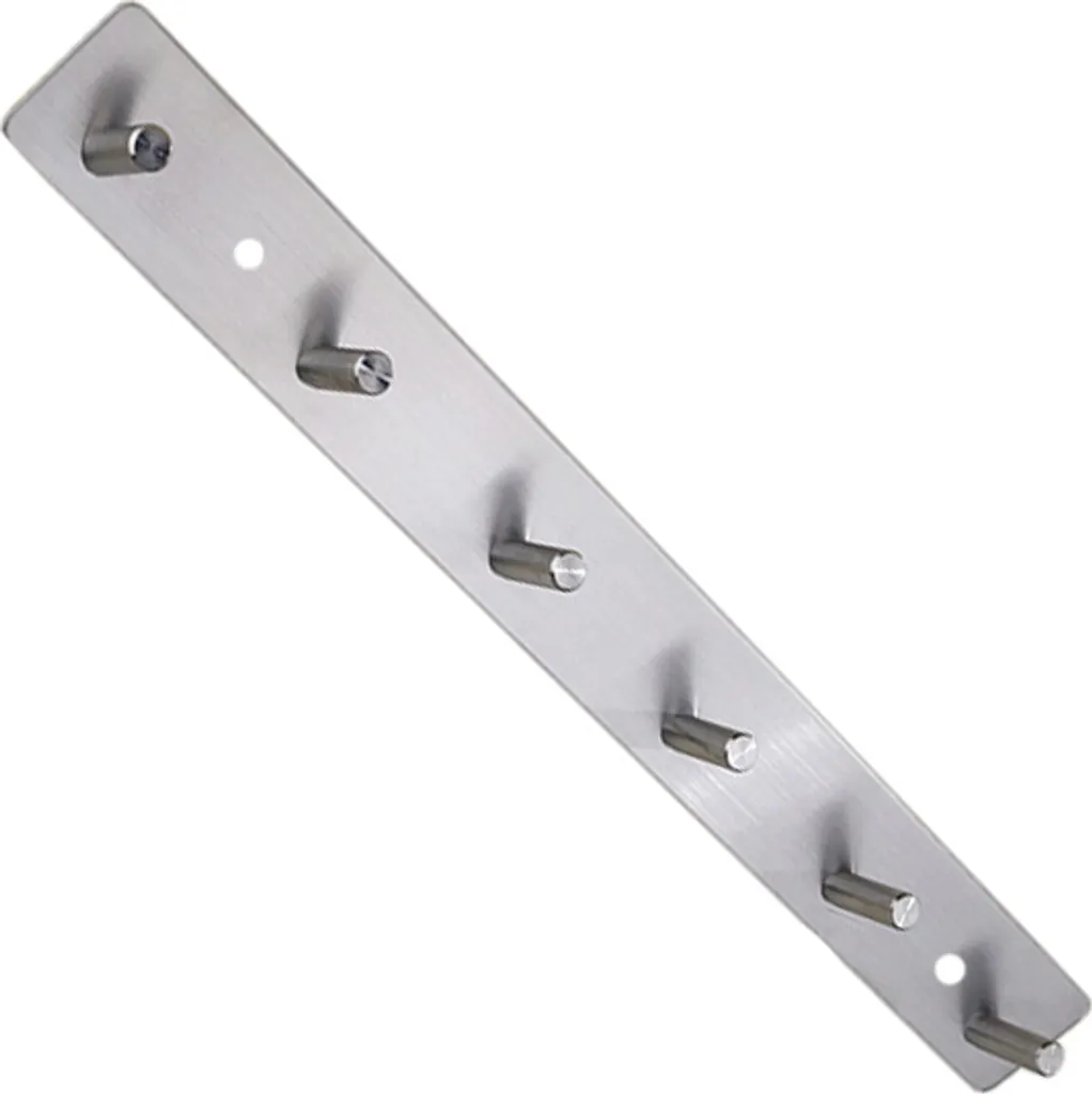 Appendiutensili Cucina Acciaio Inox Design Doppio Uso 6 Ganci Silver