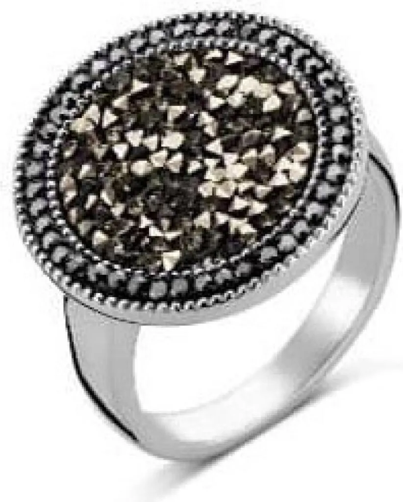 Anello Victoria Argento Pietra Nera | Tendenza 2026 Gioielli Donna Uomo