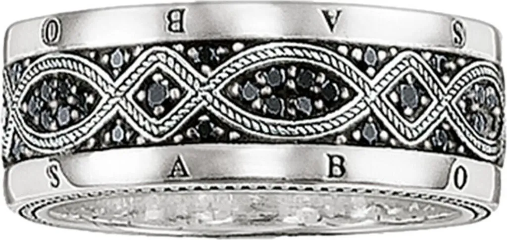 Bague Homme en Argent 925 Thomas Sabo Rebel at Heart Anneau Large Uni